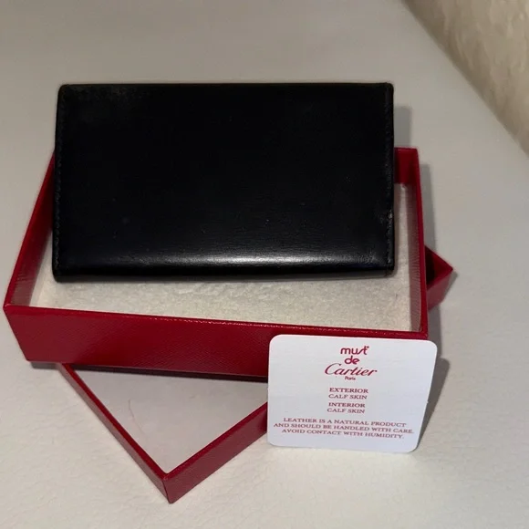 NWT Cartier Black Leather Key & Card Holder - Picture 4 of 9
